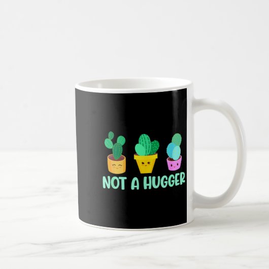 Cute Kawaii Do Not Hug I'm Not A Hugger Cactus Kaffeetasse (Rechts)