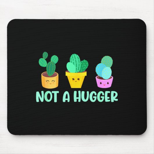 Cute Kawaii Do Not Hug I'm Not A Hugger Cactus  Mousepad (Vorne)