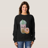 Cute Kawaii Donut and Drink Pastel Milkshake Lover Sweatshirt (Vorne ganz)