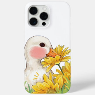 Cute Kawaii Duck with Yellow Flowers Case-Mate iPhone Hülle