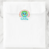 Cute Kawaii Earth Day Round Sticker (Tasche)