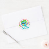 Cute Kawaii Earth Day Round Sticker (Umschlag)