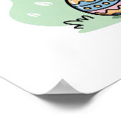 Cute Kawaii Easter Egg Life Bunny Illustration Poster (Ecke)