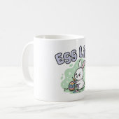 Cute Kawaii Egg Life Easter Bunny Illustration Kaffeetasse (Vorderseite Links)