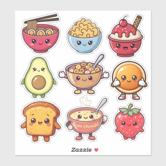 Cute Kawaii Food  Aufkleber (Blatt)