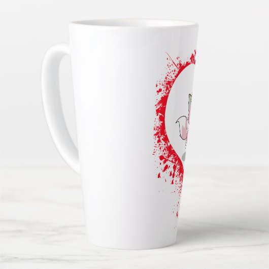 Cute Kawaii Foxes Kissing Heart Splatter Mug Milchtasse (Linke Ecke)