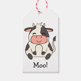 Cute Kawaii Friendly Cow Moo! Geschenkanhänger