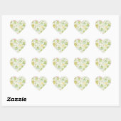 Cute Kawaii Frog Pattern | Green Pastel Herz-Aufkleber (Blatt)