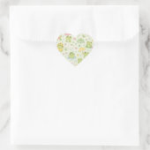 Cute Kawaii Frog Pattern | Green Pastel Herz-Aufkleber (Tasche)