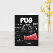 Cute Kawaii Funny Black Pug Dog Rules Men Women Ki Karte (Gelbe Blume)