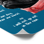 Cute Kawaii Funny Black Pug Dog Rules Men Women Ki Poster (Ecke)