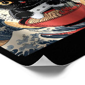 Cute Kawaii Gamer Cat Funny Ramen Retro Japanese C Poster (Ecke)