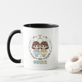 Cute Kawaii Gemini Zodiac Sign Tasse