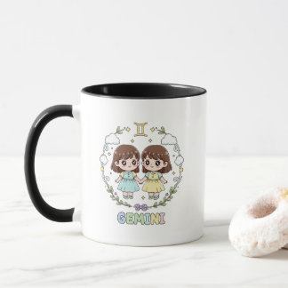 Cute Kawaii Gemini Zodiac Sign Tasse
