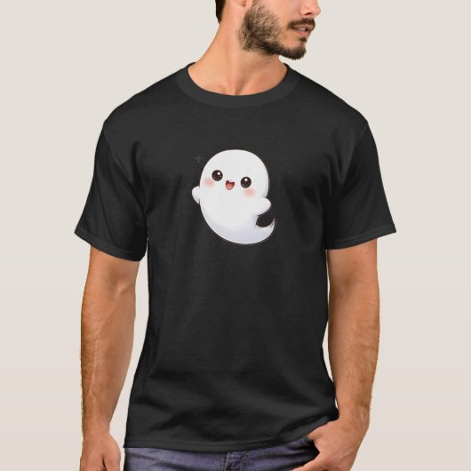 Cute Kawaii Ghost Floating – Adorable Cartoon T-Shirt (Vorderseite)