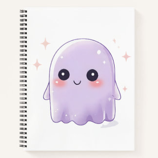 Cute Kawaii Ghost Notebook | Aesthetic Halloween Notizblock