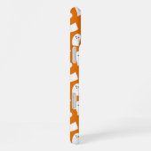 Cute Kawaii Ghost Pattern on Orange Background  iPhone Hülle (Rechte Seite)