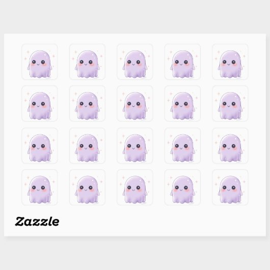 Cute Kawaii Ghost Sticker | Halloween Aesthetic (Blatt)