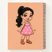 Cute Kawaii Girl Sticker Notizblock (Rückseite)