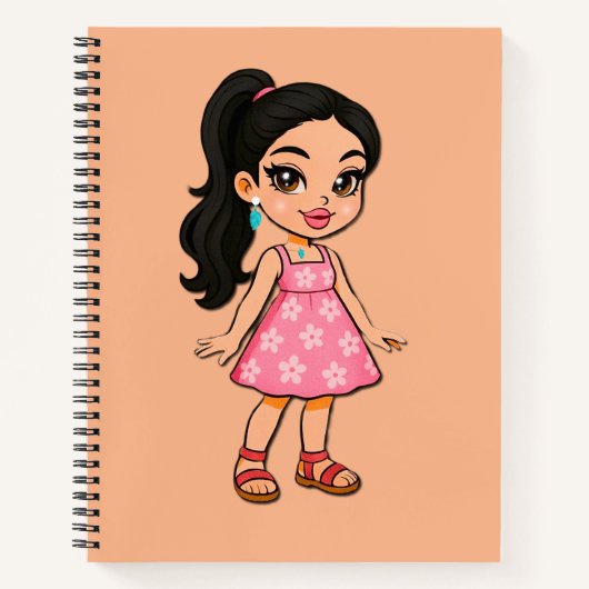 Cute Kawaii Girl Sticker Notizblock (Vorderseite)