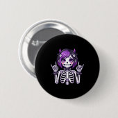 Cute Kawaii Goth Girl Skeleton Punk-goth Alternati Button (Vorne & Hinten)
