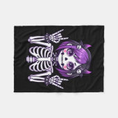 Cute Kawaii Goth Girl Skeleton Punk-goth Alternati Fleecedecke (Vorderseite (Horizontal))