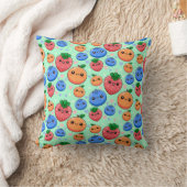 Cute Kawaii Green Orange Blue Fruit Kissen (Decke)