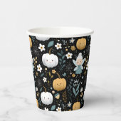 Cute Kawaii Halloween Fairy and Pastel Pumpkins Pappbecher (Links)