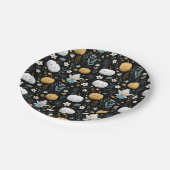 Cute Kawaii Halloween Fairy and Pastel Pumpkins Pappteller (Schrägansicht)