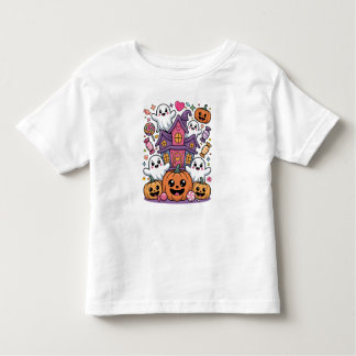 Cute Kawaii Halloween | Happy Ghosts & Pumpkins Kleinkind T-shirt