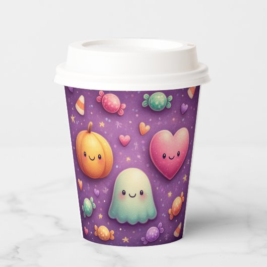 Cute Kawaii Halloween Paper Cups Pappbecher (Vorderseite)