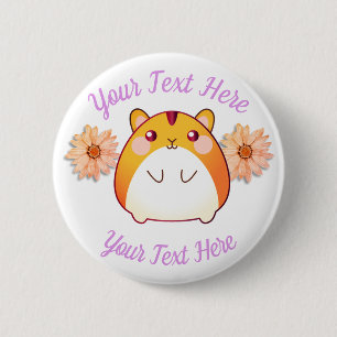 Cute Kawaii Hamster Custom Button