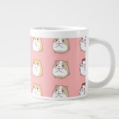 Cute Kawaii Hamster Pattern Coffee Mug - Pink Aest Jumbo-Tasse (Rechts)