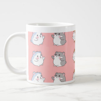 Cute Kawaii Hamster Pattern Coffee Mug - Pink Aest Jumbo-Tasse