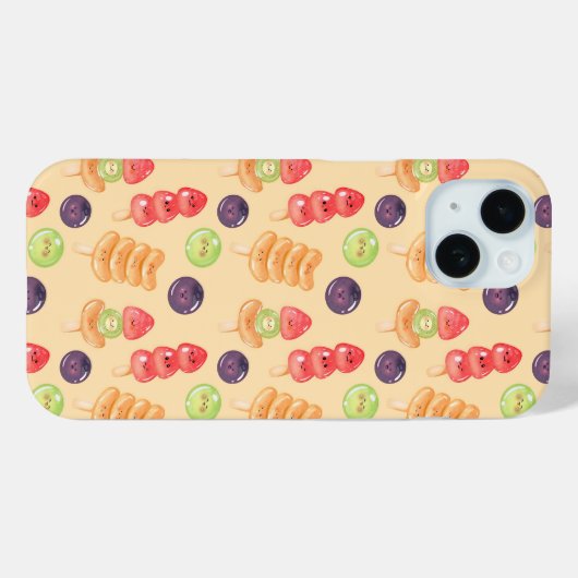 Cute Kawaii Hand-drawn Tanghulu Seamless Pattern Case-Mate iPhone Hülle (Rückseite (Horizontal))