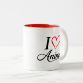 Cute Kawaii Heart Anime Zweifarbige Tasse (VorderseiteRechts)