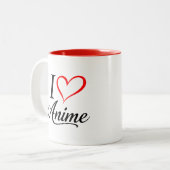 Cute Kawaii Heart Anime Zweifarbige Tasse (Vorderseite Links)