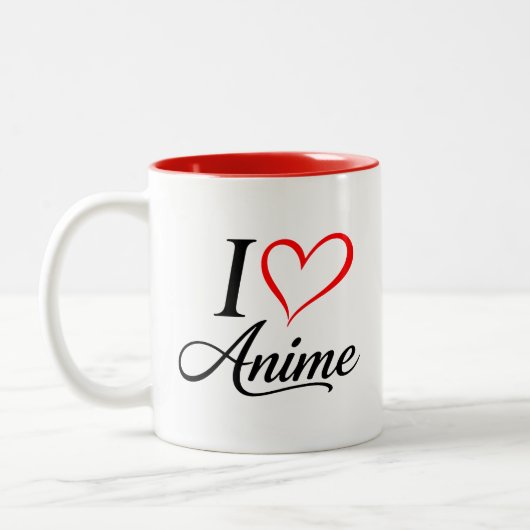 Cute Kawaii Heart Anime Zweifarbige Tasse (Links)