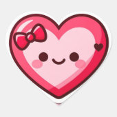 Cute Kawaii Heart Valentine Stickers (Vorderseite)
