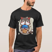 Cute Kawaii Husky Drinks Boba Bubble Tea Kawaii Ae T-Shirt (Vorderseite)