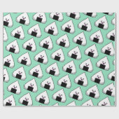 Cute Kawaii Japanese Onigiri Sushi Food Pattern Geschenkpapier (Flach)