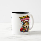 Cute Kawaii Kitten Cat Two-Tone Mug Zweifarbige Tasse (VorderseiteRechts)