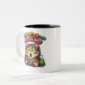 Cute Kawaii Kitten Cat Two-Tone Mug Zweifarbige Tasse (Vorderseite Links)
