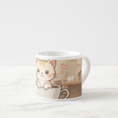 Cute Kawaii Kitten Coffee Mug | Adorable Cat Lover Espressotasse (Vorderseite Rechts)