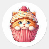 Cute Kawaii Kitten Cupcake Sweet Dessert Sticker ✨ (Vorderseite)