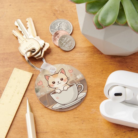 Cute Kawaii Kitten Keychain | keyring-gift idea Schlüsselanhänger (Schreibtisch)
