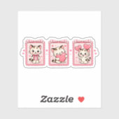 Cute Kawaii Kitten Love Sticker (Blatt)