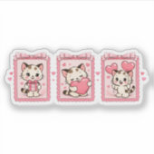 Cute Kawaii Kitten Love Sticker (Vorderseite)