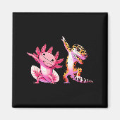 Cute Kawaii Leopard Gecko Dabbing Axolotl Friends Magnet (Vorne)
