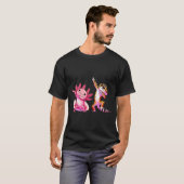 Cute Kawaii Leopard Gecko Dabbing Axolotl Friends T-Shirt (Vorne ganz)